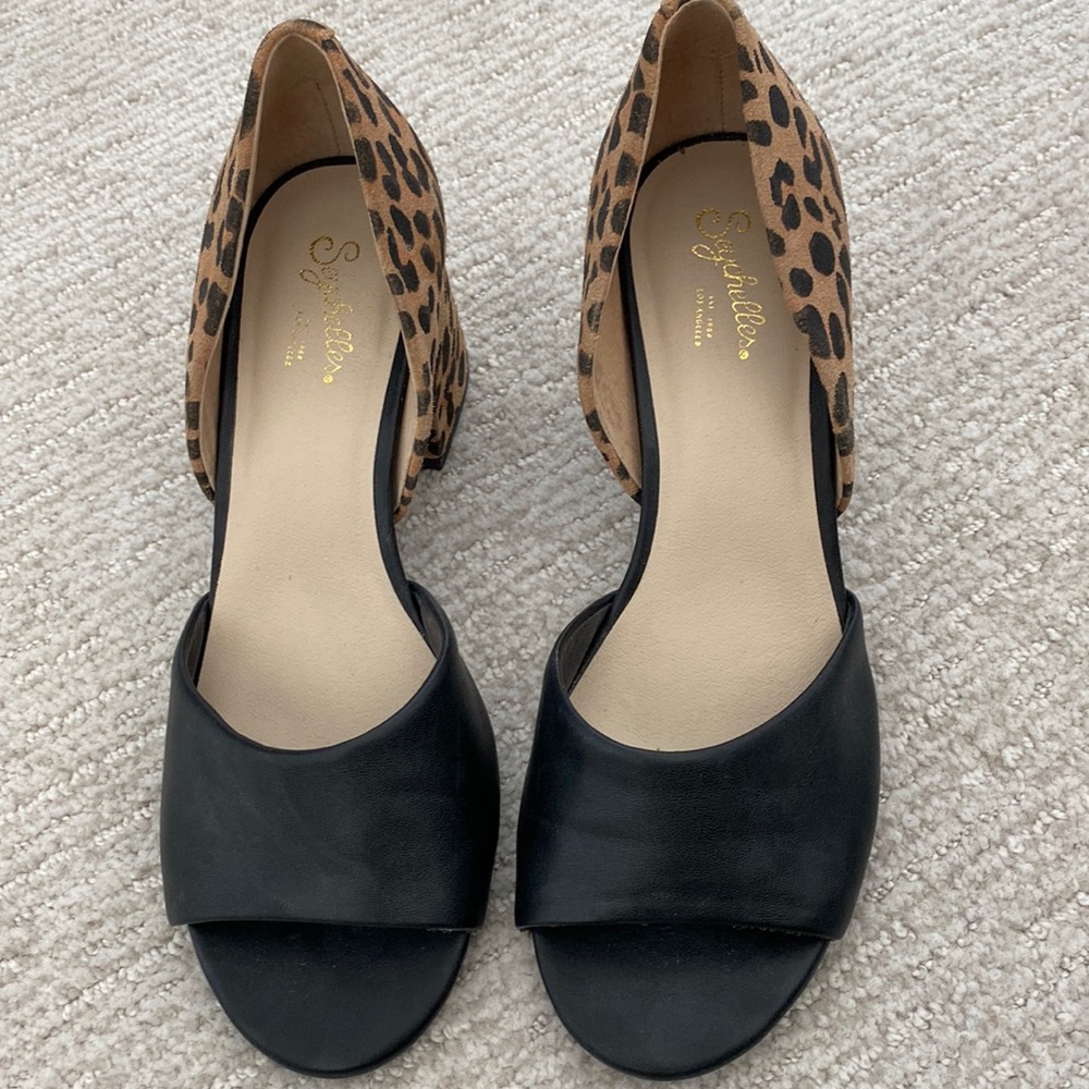 Seychelles cheetah/leopard block heels size 7.5! Worn twice. Great condition!